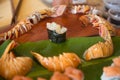 lobster sushi with presentation Royalty Free Stock Photo