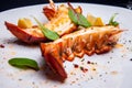 Lobster tail in maple-truffle sauce