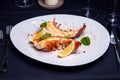 Lobster tail in maple-truffle sauce