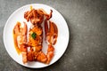 Lobster tail steak with sauce Royalty Free Stock Photo