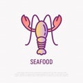 Lobster thin line icon. Seafood. Modern vector illustration for restaurant logo