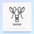 Lobster thin line icon. Seafood. Modern vector illustration for restaurant logo