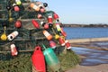 A lobster trap Christmas tree, an Atlantic Canadian tradition started in Nova Scotia made of lobster traps and buoys Royalty Free Stock Photo