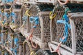 Lobster Traps Along Wharf Royalty Free Stock Photo