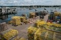 Lobster Traps on a Fishing Dock in Maine Royalty Free Stock Photo