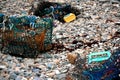 Lobster Traps at Low Tide on Maine Shore Royalty Free Stock Photo