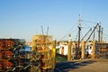 Lobster traps on pier Royalty Free Stock Photo