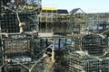 Lobster traps on wharfs, Mount Desert Island Royalty Free Stock Photo
