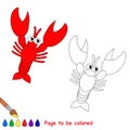 Lobster in vector cartoon to be colored.