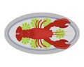 Lobster vector flat illustration fresh seafood icon claw meal and gourmet crustacean cooked dinner marine fish delicious