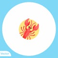 Lobster vector icon sign symbol