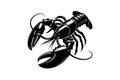 Lobster vector silhouette art Royalty Free Stock Photo