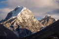 Lobuche east peak in a morning sunrise at Dingboche village, Eve