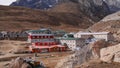 View of small Sherpa village Lobuche (altitude 4,940m, mainly lodges), one of the lasts stops before Mount Everest BC.