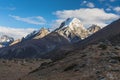 Lobuche peak in a morning sunrise view from Dingboche village, Everest region, Nepal