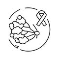 lobular breast cancer line icon vector illustration
