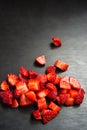 Lobule sliced strawberries