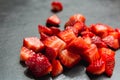 Lobule sliced strawberries