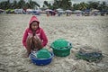 A local aboriginal girl with the haul