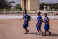 Local African Ghana People walking to the daily activities on the Accra Streets