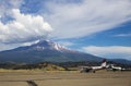 Local airport and Mt.Shasta in California Royalty Free Stock Photo