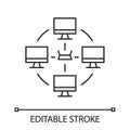 Local area network linear icon