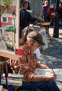 Local Artist at Work in Place du Tertre of Paris Montmartre