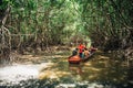 A local boat tour at Taloh Kapor Community, a coastal community with fertile mangrove forests in Pattani, Thailand