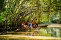 A local boat tour at Taloh Kapor Community, a coastal community with fertile mangrove forests in Pattani, Thailand