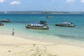 Local boats next to Prison Island Beach