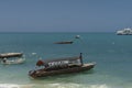 Local boats next to Prison Island Beach