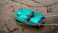 Local boats on the sandy intertidal zone at low tide Royalty Free Stock Photo