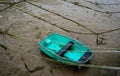 Local boats on the sandy intertidal zone at low tide Royalty Free Stock Photo