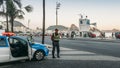 Local Brazilian policemen watch over locals and tourists in Copacabana