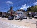 Local buildings on the Caribbean island Roatan, the northern coast of Honduras Royalty Free Stock Photo