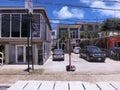 Local buildings on the Caribbean island Roatan, the northern coast of Honduras Royalty Free Stock Photo