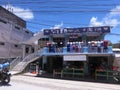 Local buildings on the Caribbean island Roatan, the northern coast of Honduras Royalty Free Stock Photo