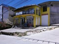 Local buildings on the Caribbean island Roatan, the northern coast of Honduras Royalty Free Stock Photo