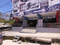 Local buildings on the Caribbean island Roatan, the northern coast of Honduras Royalty Free Stock Photo