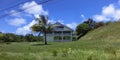 Local buildings on the Caribbean island Roatan, the northern coast of Honduras Royalty Free Stock Photo