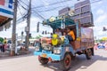 Local built truck carries loudspeakers use for play music along the road