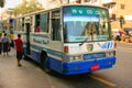 Local bus on the busy street of Yangon, Myanmar