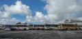 Local bus at main station in Mauritius Royalty Free Stock Photo