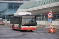 Local bus at the station of Den Haag Centraal number 6730 of Connexxion without service and dutch text Sorry Geen dienst. Royalty Free Stock Photo