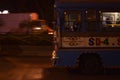 Local bus on the streets of kolkta ,India. Moving shot.