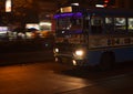 Local bus on the streets SD4 bus. Moving shot.