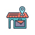 Color illustration icon for Local Business, spatial and endemic