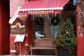 Local cafe red christmas decor antique