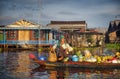 Local Cambodian Seller In Floating Market Concept