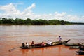 Local canoe are the only transportation on the Amazonian rivers of Peru.